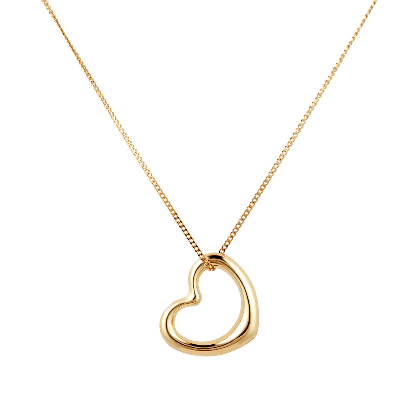Mappin and Webb 18ct yellow gold Italian open heart pendant